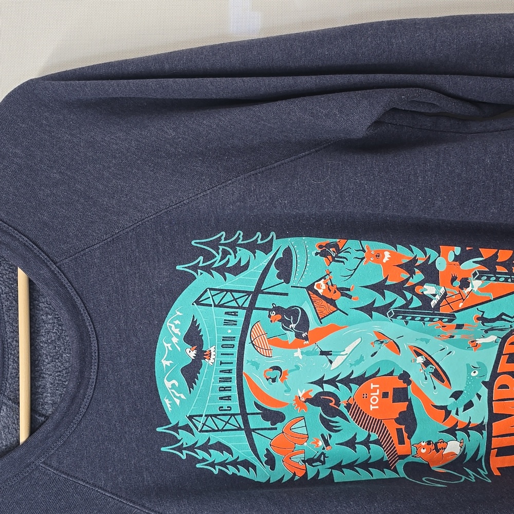 Music Festival Blue Crewneck Sweatshirt Large - Picture 2 of 6